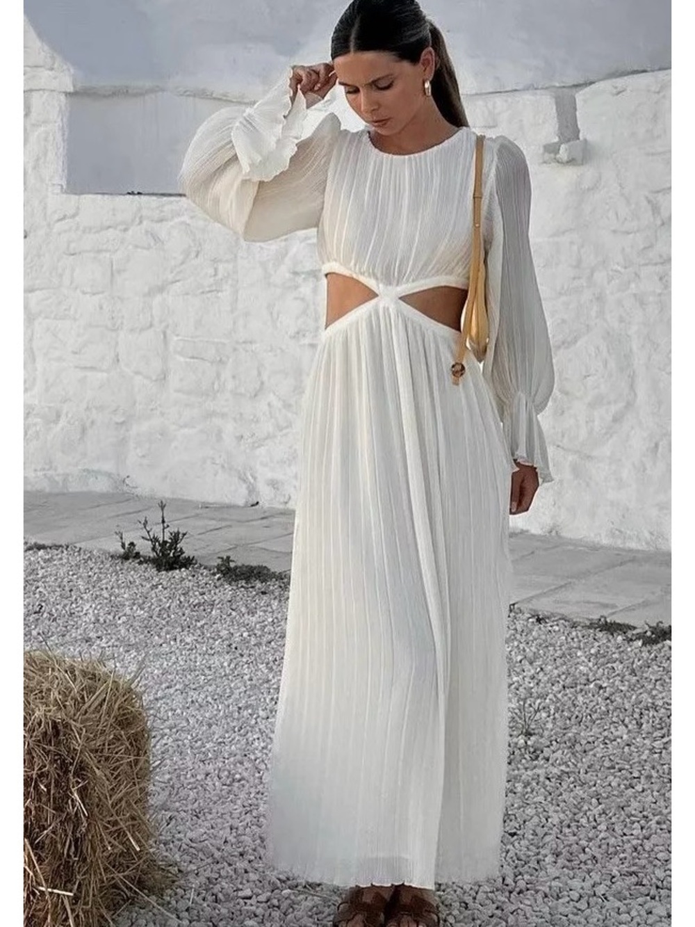 ZARA Cut Out Pleated Dress BNWT XS